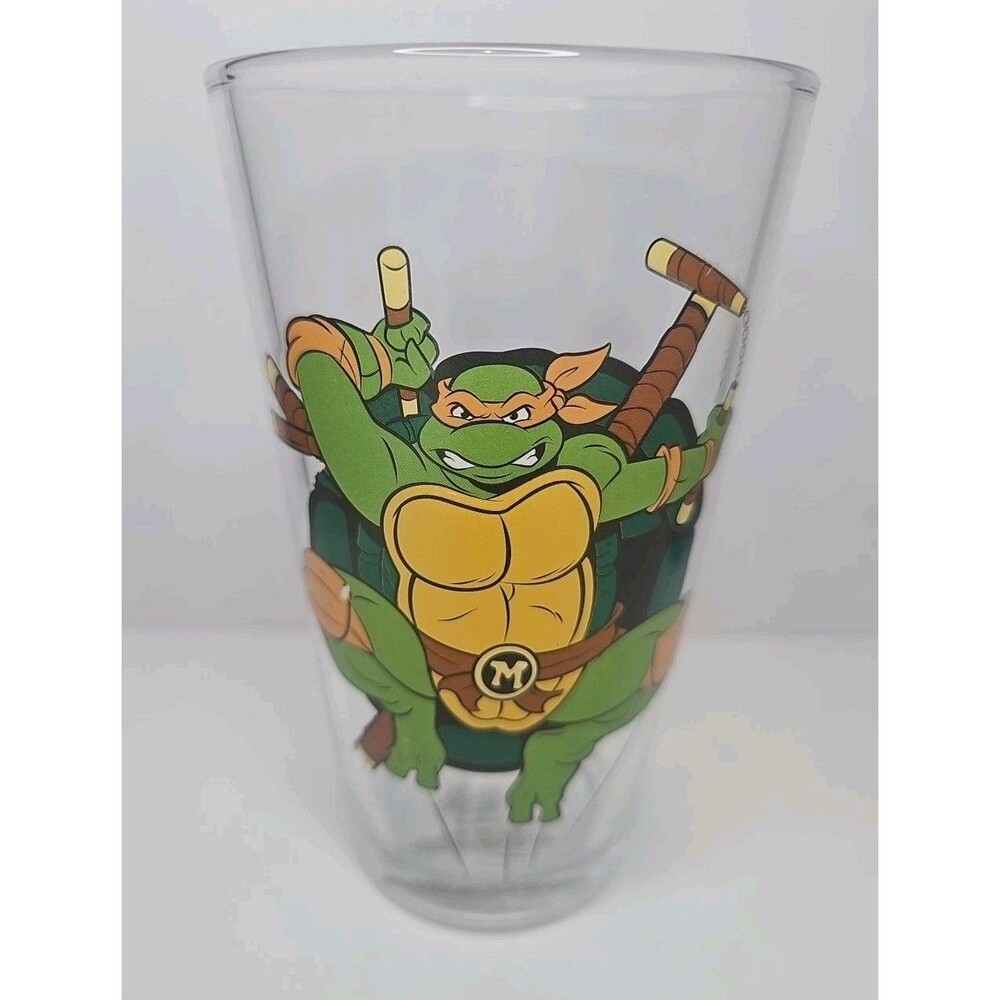 Teenage Mutant Ninja Turtle TMNT 2014 Drinking Glass RARE! Michaelangelo